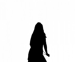 女孩剪影矢量插圖