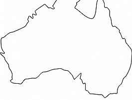 澳大利亚地图的轮廓矢量插图