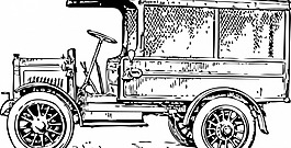 大中型卡車矢量圖