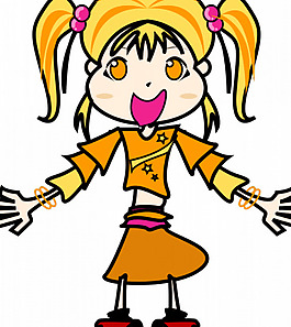 黃色女孩矢量圖