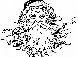 圣誕老人的頭矢量輪廓