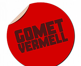 固美特vermell紅色標簽矢量圖像