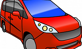 紅色面包車矢量插畫
