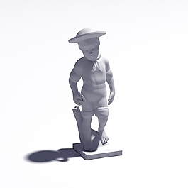 小男孩雕塑