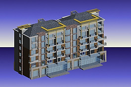 现代小区建筑群3D模型设计