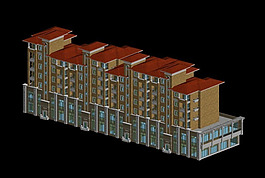 多層住宅區(qū)現(xiàn)代建筑群3D模型設計