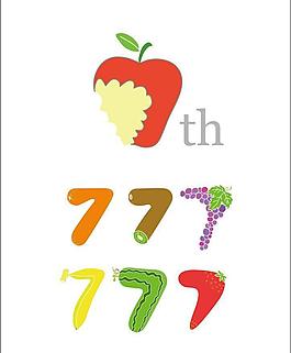 創(chuàng)意7字形水果圖片