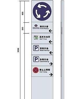 停车场指示牌正面 侧面图片