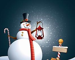 卡通雪人圣誕背景圖片