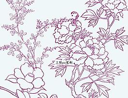 树枝花朵笔刷psd素材