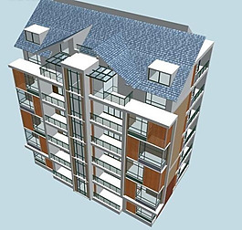 獨(dú)棟現(xiàn)代多層住宅區(qū)建筑3D模型設(shè)計(jì)