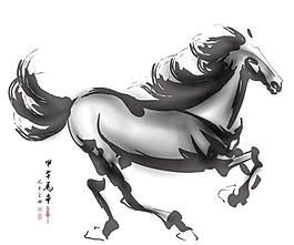 水墨马矢量素材