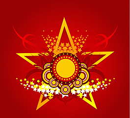 潮流國慶節(jié)五角星矢量圖