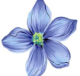 藍(lán)色水墨風(fēng)花的素材