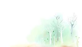 淺色水彩插畫PSD素材