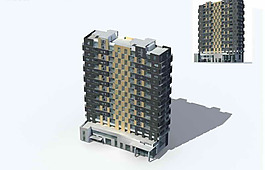 現(xiàn)代3D高層住宅區(qū)建筑群模型設計