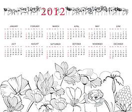 2012年日歷矢量圖