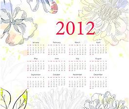 2012年日歷矢量圖4
