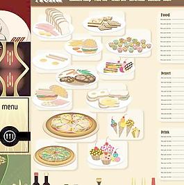 餐廳菜單menu模板矢量圖