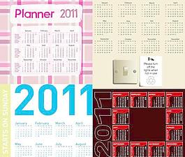 2011年日历挂历模板矢量图