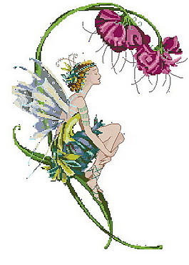 花瓣女孩十字繡