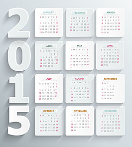 簡潔的2015年日歷