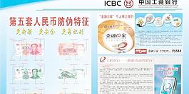 工商銀行人民幣防偽宣傳欄矢量圖