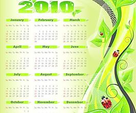 2010新年日历矢量素材