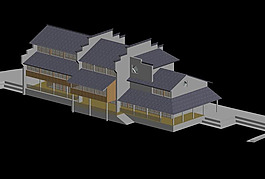 中國(guó)風(fēng)公共建筑3d效果圖
