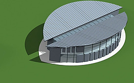 對稱半圓形建筑3d效果圖