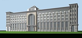 西式风格公共建筑3d效果图