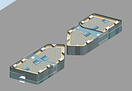 商業(yè)中心建筑組合3d效果圖