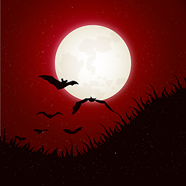 月夜蝙蝠背景