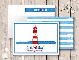燈塔婚禮邀請(qǐng)卡