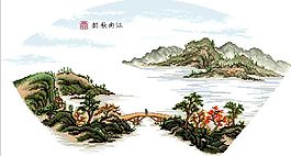 十字繡風景圖紙江南秋韻十字繡圖片