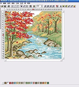 十字绣风景图纸秋天景色图片