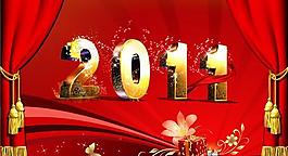 2011新年舞台幕布PSD素材