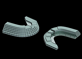 對稱弧形建筑規(guī)劃3D模型