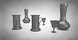 錫杯子餐具模型