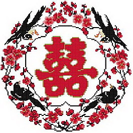 十字繡雙喜