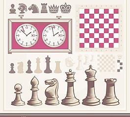 矢量歐式國際象棋模板素材