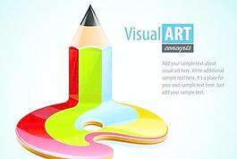 矢量彩色涂料鉛筆圖片