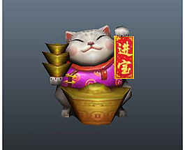 招财猫3d模型图片