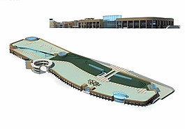 现代校园建筑裙楼3D模型设计