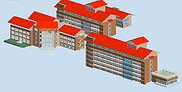 學(xué)校建筑群3D模型設(shè)計