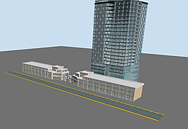 商業(yè)中心建筑群3D模型設(shè)計