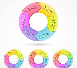 多彩圓環(huán)信息圖設(shè)計矢量素材