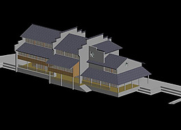 中國(guó)風(fēng)公共建筑3d效果圖