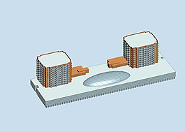 個性時尚規(guī)劃簡模建筑3D模型