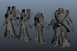 3d石像人物模型